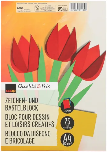 Coop Zeichen & Bastelblock A4 farbig 25 Blatt