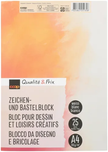 Coop Qualité & Prix Zeichenblock A4 weiss 110 g/m2
