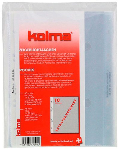 Kolma, KOLMA Zeigebuchtasche A5 57.603.20 CopyResistant, lisse 10 Stk.