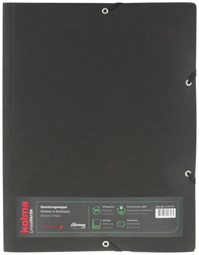 Kolma, KOLMA Gummizugmappe LineaVerde A4 11.077.06 schwarz, PP, Sand, recycling