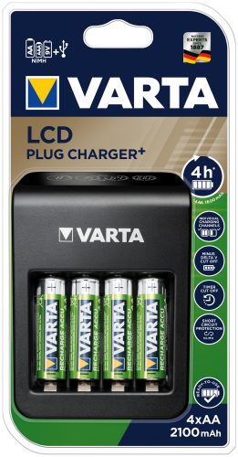 VARTA, VARTA LCD Plug Charger 56706 57687101441 avec 4x AA, 2100mAh