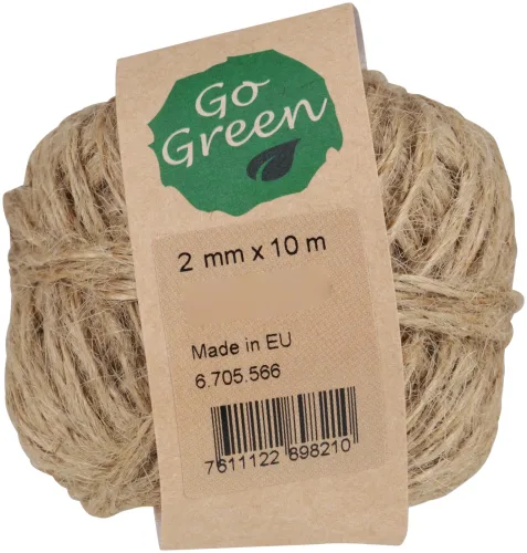 Jutekordel 2 mm x 10 m, natur
