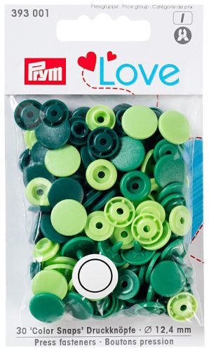 Prym, Prym Love Druckknopf Color Snaps, gr&uuml;n 12.4 mm, Karte 30 Stk.