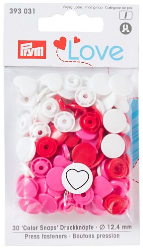 Prym, Prym Love Druckknopf Color Snaps Herz, rott&ouml;ne 12.4 mm, Karte 30 Stk.