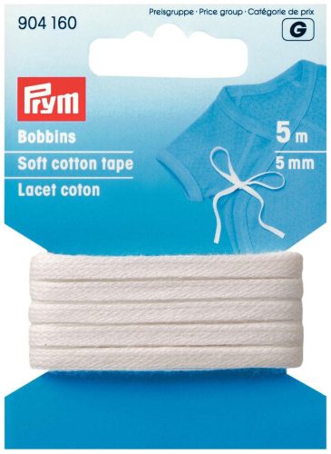 Prym, Prym Bobbins, weiss 5 mm, Karte 5 m
