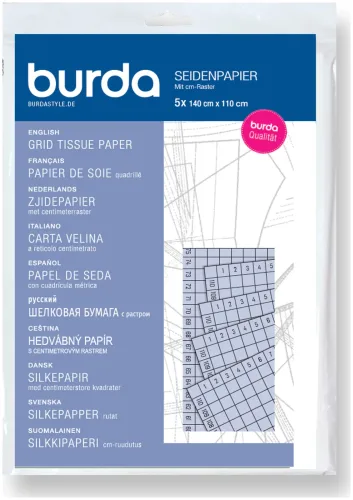 Burda, Burda Seidenpapier mit Zentimeterraster 150 x 110 cm, 5 Bogen