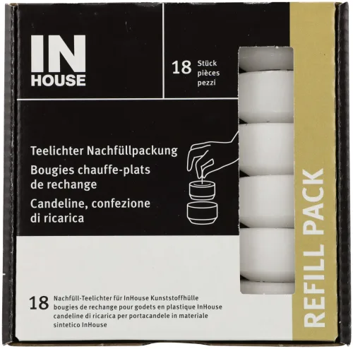 Inhouse Teelichter Nachfüllpack 6h 18 Stück