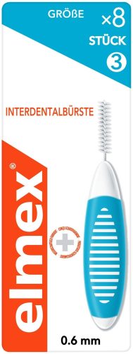 elmex Interdentalbürsten Blau Grösse 3, 0,6 mm, 8 Stück, Zahnzwischenraumbürste