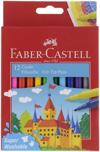 Faber-Castell, FABER-CASTELL Faserschreiber Castle 554201 12 Farben