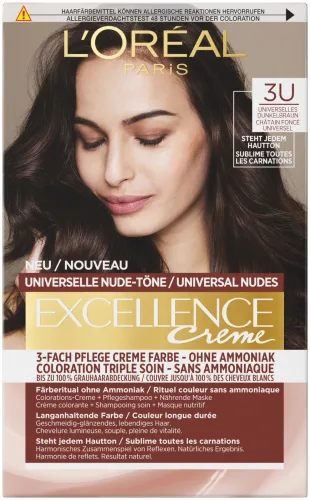 L'Oréal Paris Excellence Nude-Töne 3Us Dunkelbraun, 1Stk