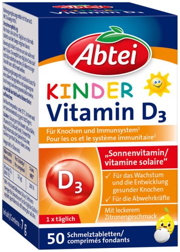 Abtei Kinder Vitamin D3 50 Schmelztabletten