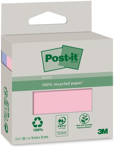Post-it, Post-It - Haftnotizen, 76x76mm, Zweifarbig