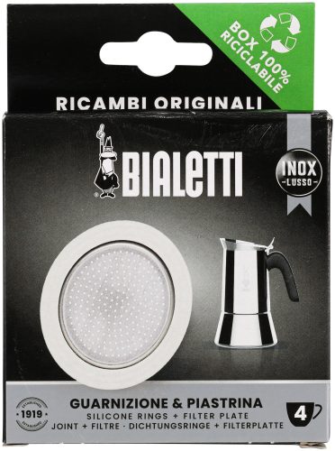 Bialetti, Bialetti - Kaffeekanne Set Dichtung + Filter, 65mm, Chrom