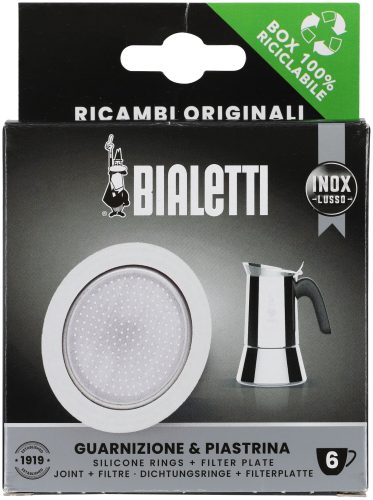 Bialetti, Bialetti - Kaffeekanne Set Dichtung + Filter, 72mm, Chrom