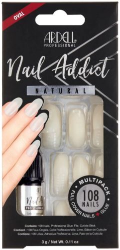 Ardell, Ardell - Künstliche Fingernägel, Nail Addict Natural OvalMultipack, Set, Weiss