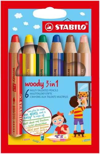 Stabilo Buntstift woody 3 in 1 6er Etui