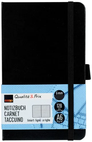 Coop Notizbuch A6 128 Blatt 6mm liniert