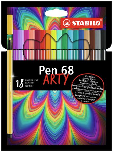 Stabilo, STABILO® Filzstift STABILO® Pen 68 ARTY 18er im Kartonetui