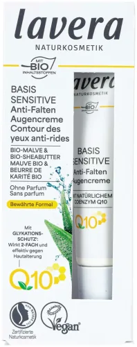 Lavera Basis Sensitive Anti-Falten Augencreme Q10 15ml