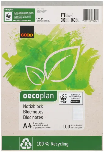 Oecoplan Notizblock A4 100 Blatt