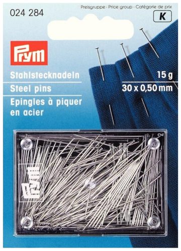 Prym, Prym Stecknadeln, silber 0.50 x 30 mm, Karte 15 g, Stahl