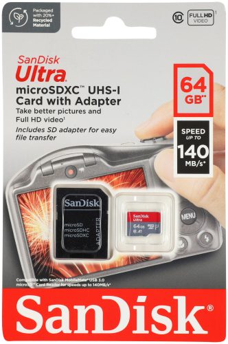 SanDisk, SanDisk -  Ultra 64 GB MicroSDXC UHS-I Klasse 10, Rot Bunt, 64 GB