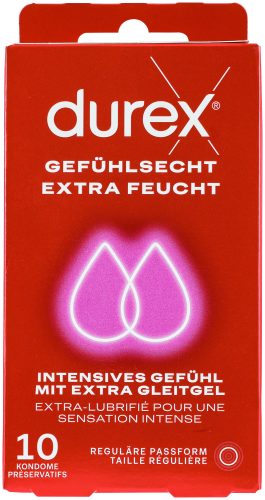 Durex, Durex Sensitive Extra Moist Condoms[Transparent-10 pcs], 10 Stück - Amorana