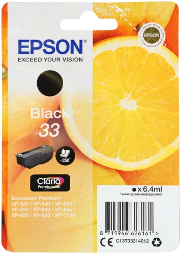 Epson, EPSON Tintenpatrone schwarz T333140 XP-530/630/830 250 Seiten