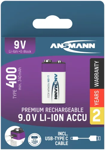 Ansmann Li-Ion Akku E-9V Usb-C