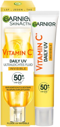 Garnier, Garnier - SkinActive Vitamin C Tägliches Sonnenfluid Invisible mit LSF 50+, 40 ml