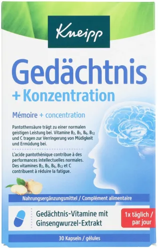 Kneipp Gedächtnis + Konzentration 30 Kapseln