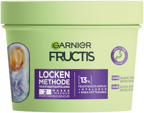 Garnier, Garnier Fructis Locken Methode feuchtigkeitsauffüllend für alle Arten von Locken Haarkur & -maske 370 ml