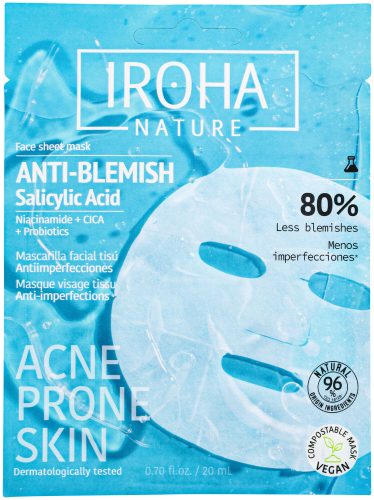 Anti-Blemish - Face Sheet Mask With Salicylic Acid, Niacinamide, Cica + Probiotics