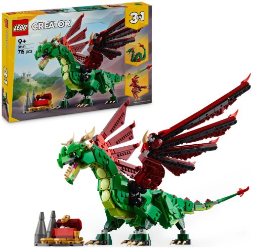 LEGO, 31161 Creator 3-in-1 Grüner Drache, Konstruktionsspielzeug