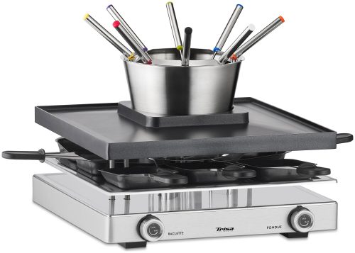 Trisa, Trisa Raclette "Fondue Fusion 8 Personen" 8 Stk. Raclettepfännchen 1.750 W