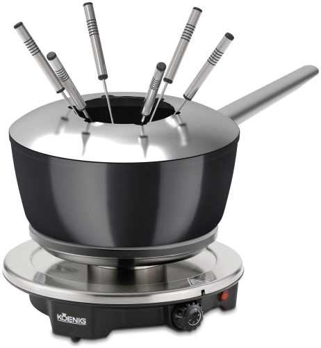 Koenig, KOENIG Fondue "One for All 8 Teile, Chrom/Schwarz"