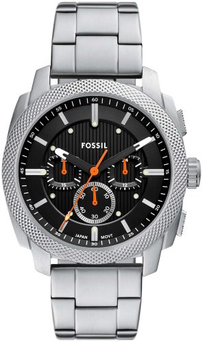 Fossil - Chronograph Uhr, Machine, 44mm, Silber