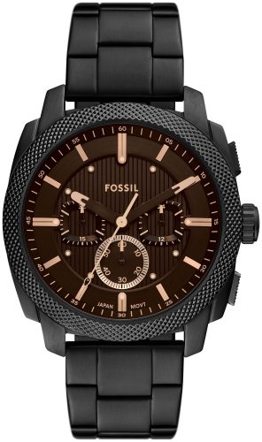 Fossil - Chronograph Uhr, Machine, 44mm, Black