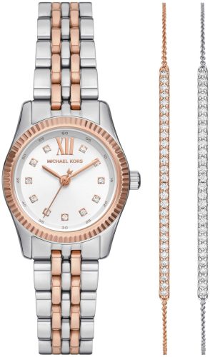 Michael Kors Damen Lexington UHR aus Edelstahl Silber/Rosé