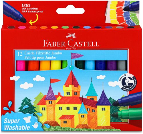 Faber-Castell, FABER-CASTELL Faserschreiber Jumbo 154311 12 Farben, super washable