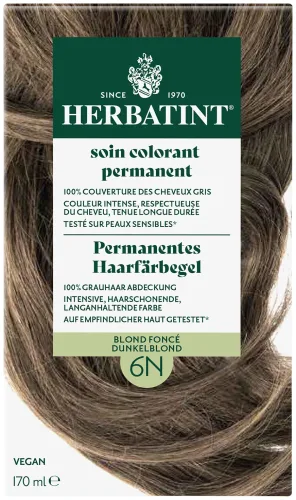 Herbatint Permanentes Haarfärbegel, Dunkelblond (6N), 100 % Grauhaar Abdeckung