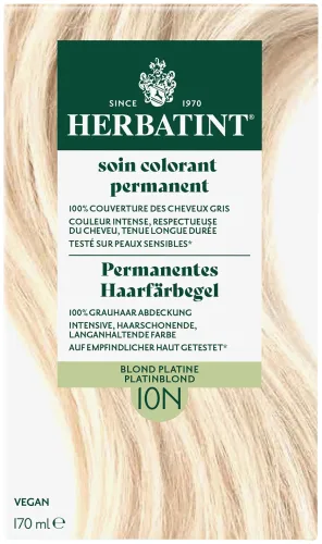 Herbatint Permanentes Haarfärbegel, Platin Blond (10N), 100 % Grauhaar Abdeckung