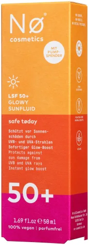 Nø Cosmetics safe tøday LSF 50+ Glowy Sunfluid 50 ml