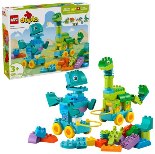 LEGO, LEGO® Spielbausteine »DUPLO® Dinos auf Rädern 3-in-1-Set 10451«, (108 St.)
