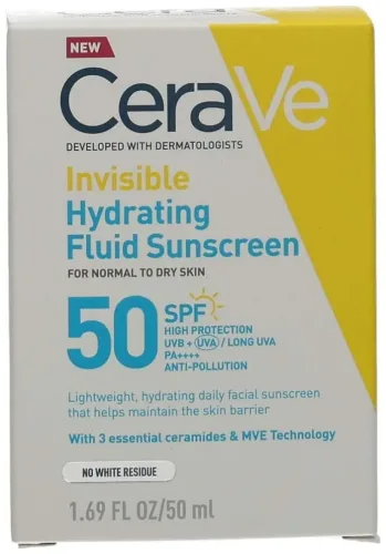 CeraVe, CeraVe - Invisible Feuchtigkeitsspendendes Sonnenschutz Fluid LSF 50, 50 ml