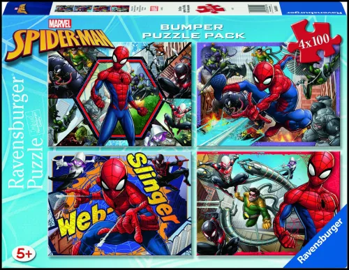 Ravensburger Verlag GmbH, Kinderpuzzle 4x100 Teile - Spider-Man - Rettung in der Not