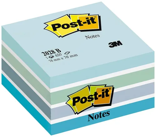 Post-it, POST-IT W&uuml;rfel 76x76mm 2028-B blau/450 Blatt