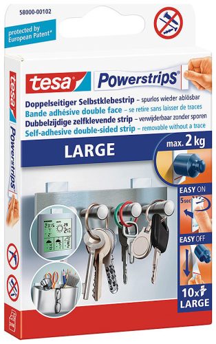 tesa, TESA Powerstrips Large 10 St&uuml;ck 580000010 abl&ouml;sbar, Belastbarkeit 2kg