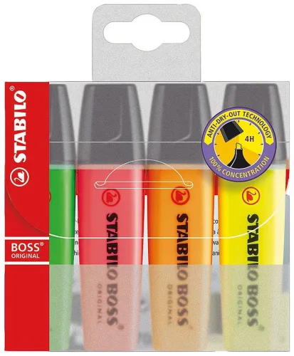 STABILO, STABILO Boss Leuchtmarker Original 70/4 4 Farben ass.
