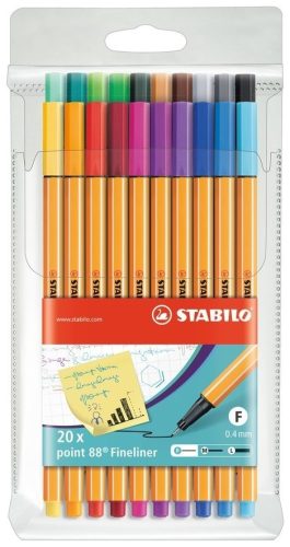 STABILO, STABILO Feinschreiber point 88 0.4mm 88/20 20 Farben ass.